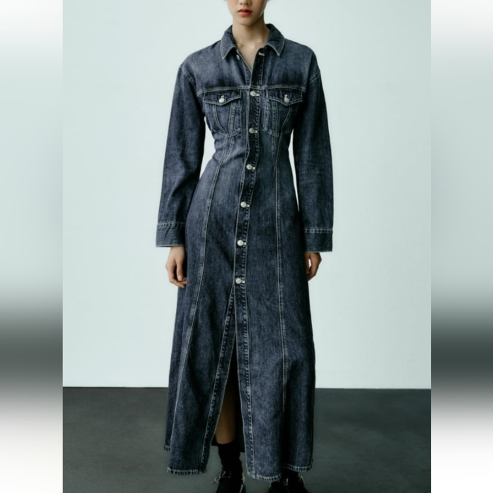 Zara TRF Long Denim Dress